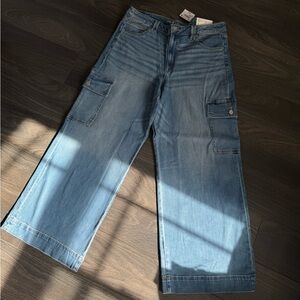 Wide Leg Blue Jeans